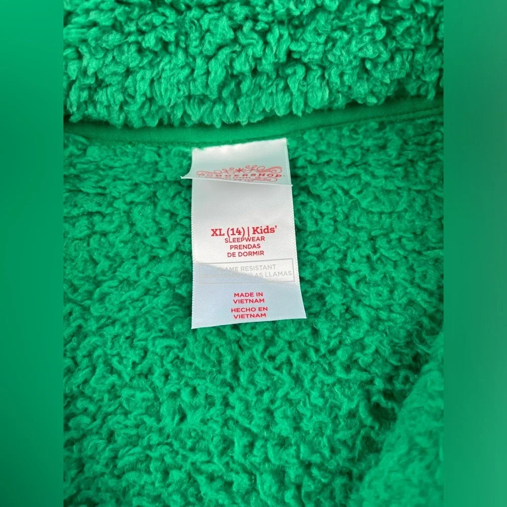 Wondershop Kids Girls Green Quarter Zip Sherpa Sweatshirt Size XL